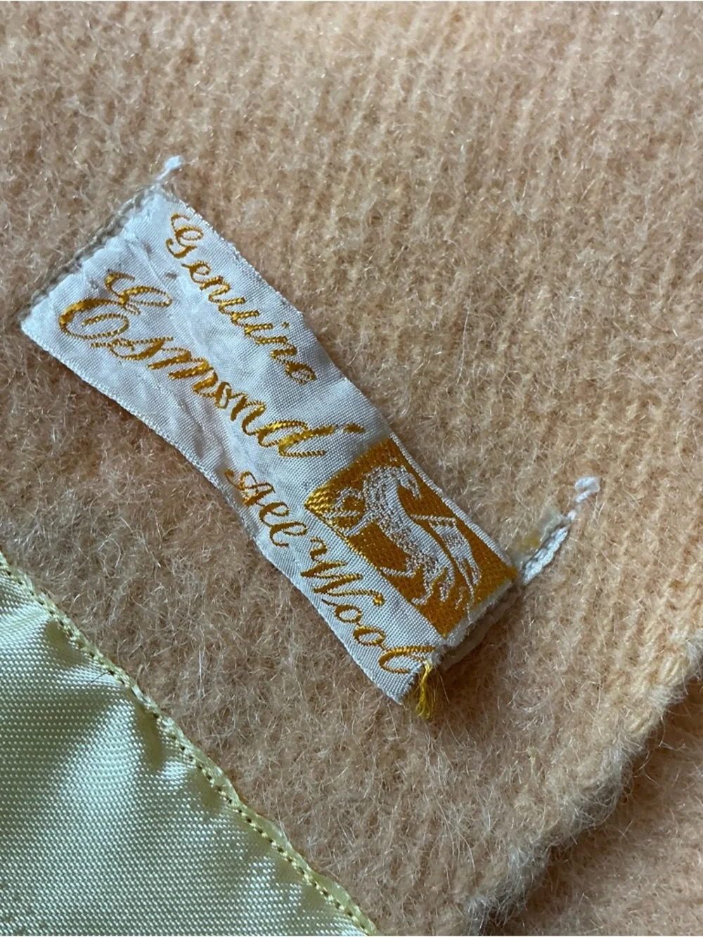 Vintage 1940s Esmond wool tangerine blanket 65 x 70 USA made